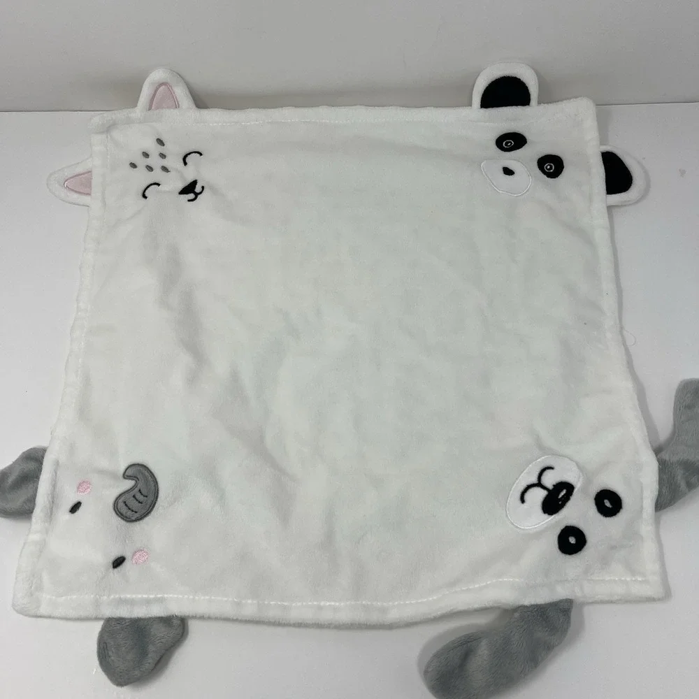 DaysU Baby Lovey Security Blanket Soft Minky Dots Embroidered Comfort Toy 15X15